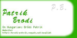 patrik brodi business card